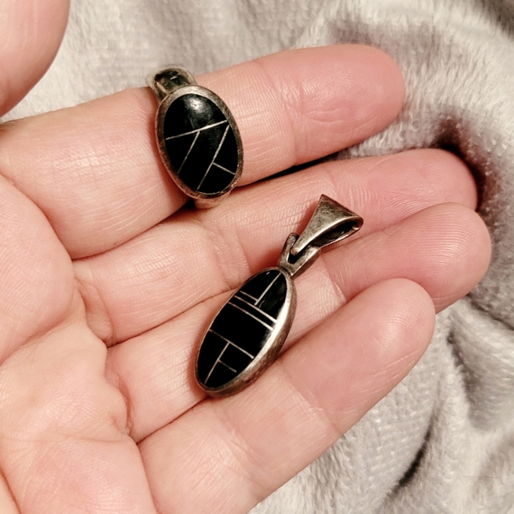 Black Onyx Sterling Silver Ring & Pendant